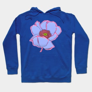 Retro Digital Colored Poppy Flower Illustration (MD23Mrl002) Hoodie